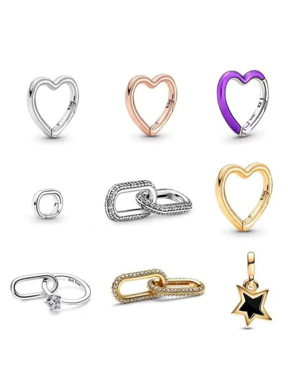 PANDORA Oval link Pandora Bracelet Silver Gold Rose